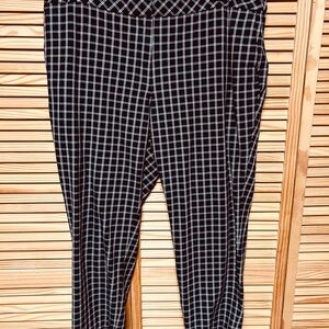 JJill stretch pants size 22 black white check comfortable travel soft quality